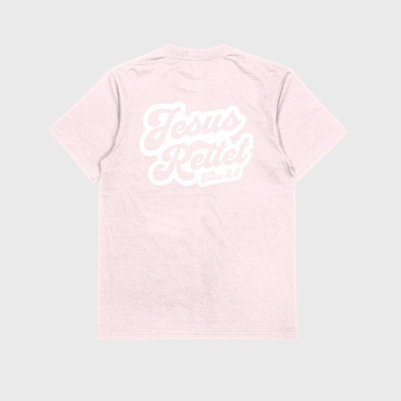Jesus Saves T-Shirt Soft Pink 