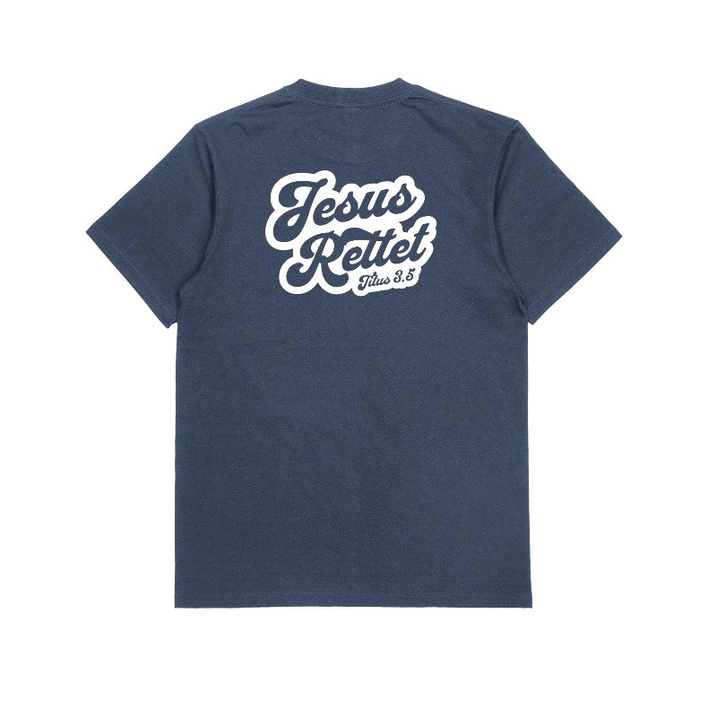 Jesus Saves T-Shirt Navy Blue 