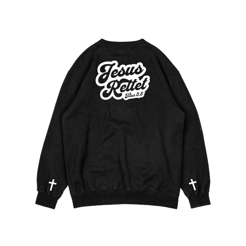 Jesus Saves Long Sleeve T-Shirt Black 