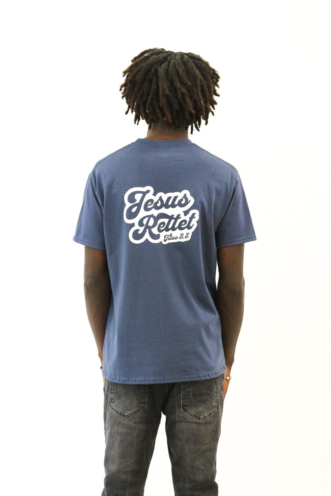 Jesus Saves T-Shirt Navy Blue 